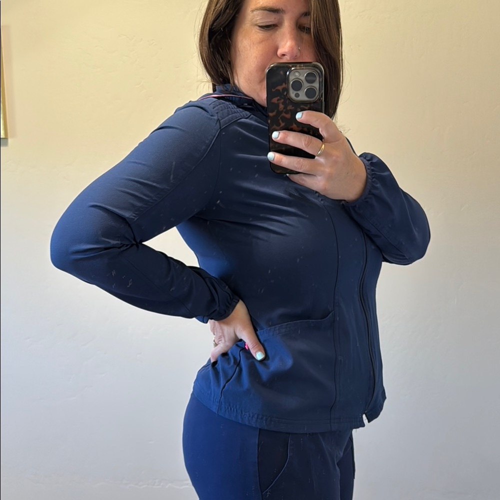 Women's Blue Scrub Jacket - Picture 4 of 8
